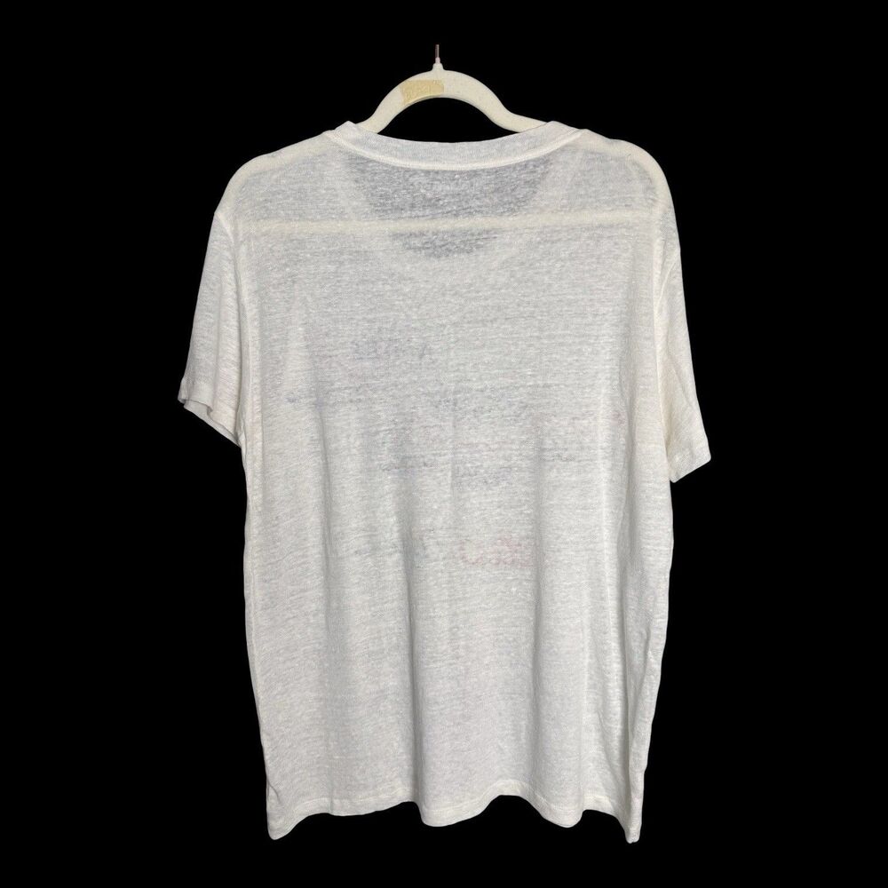 Banner Day Côte d’Azur Linen Graphic Tee Women Large White French Riviera Top - Picture 5 of 6